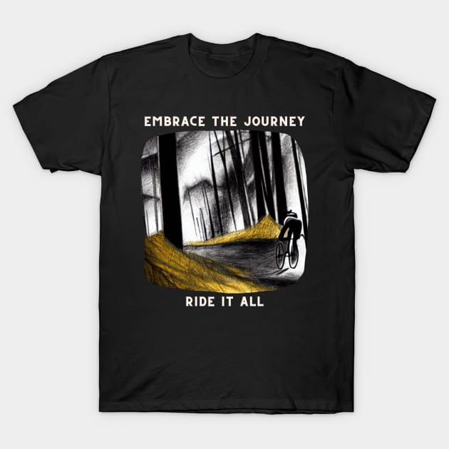 Gravel Bike Ride In The Forest T-Shirt by Gravel Designes